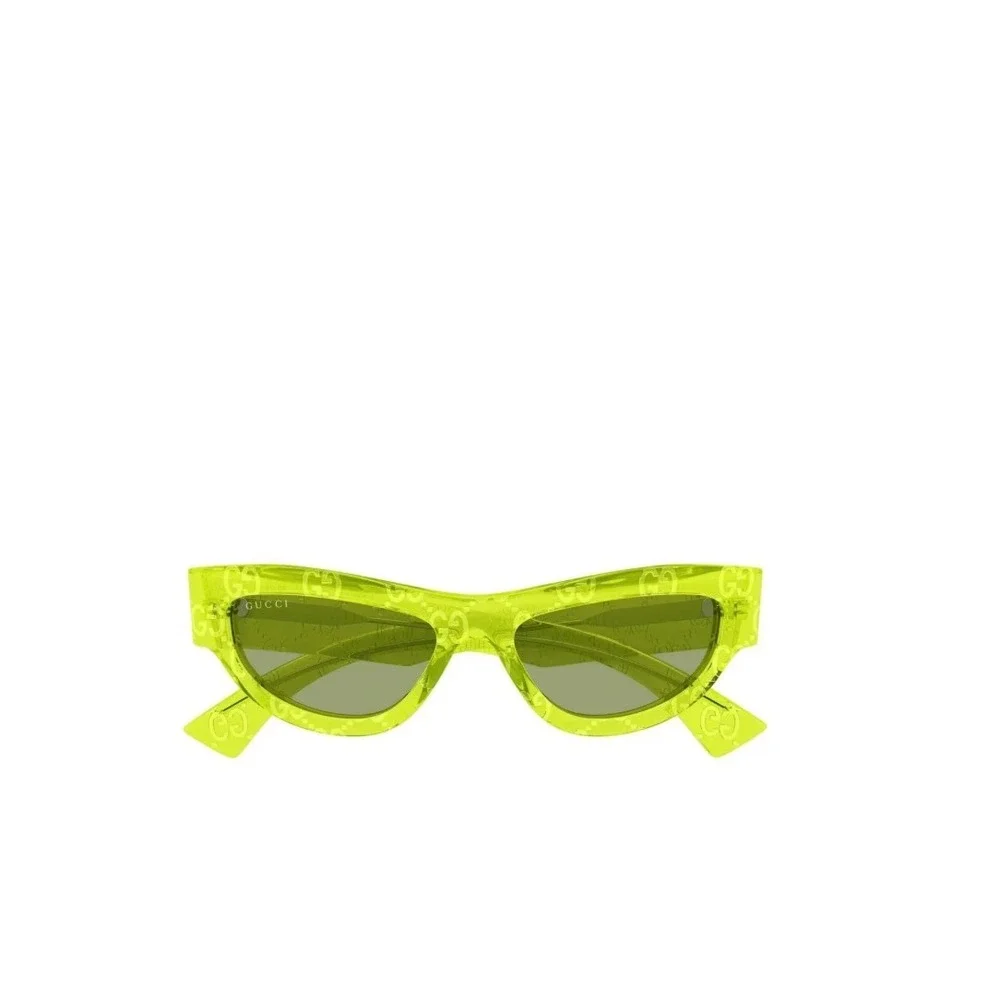 Gucci GG1134S Lime Green Monogram Cat Eye Sunglasses 53mm Italian Made NWT